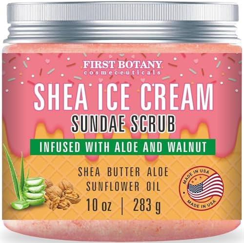 First Botany Body Scrub Natural Exfoliating Salt Scrub & Body and Face Souffle helps with Moisturizing Skin Acne Cellulite Dead Skin Scars Wrinkles