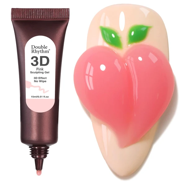 Double Rhythm 0.5 Oz 3D Nail Gel Nail Art Sculpting Gel No Wipe Gel Polish for Nail Designs DIY Nail Art for Drawing, Molding, Sculpture and Decoration (3D Sculpting Gel Clear)