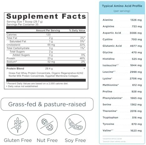 Ancient Nutrition Grass Fed Whey Protein, Collagen Peptides, Vanilla