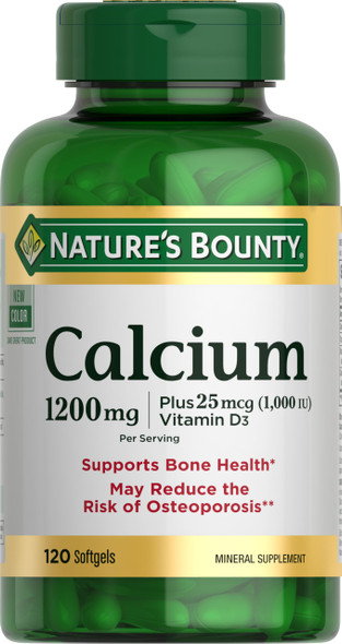 Nature's Bounty Calcium 1200mg with 1000 IU Vitamin D3, 120 Count