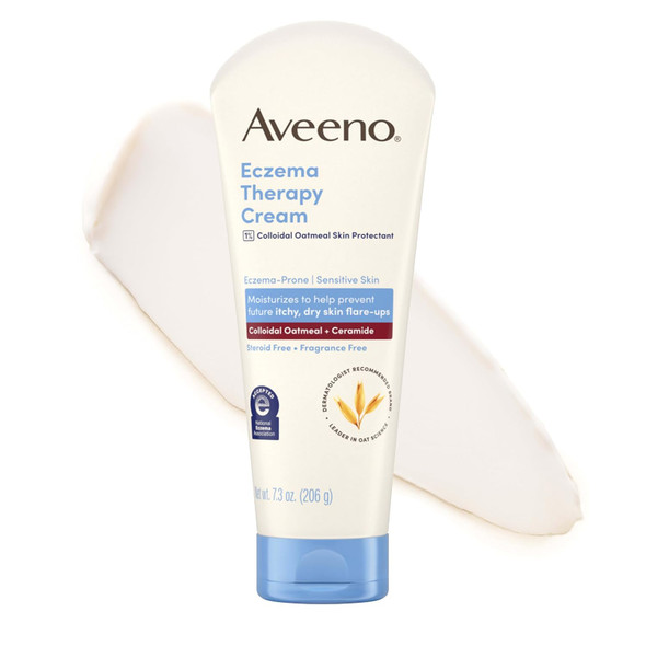 Aveeno Eczema Therapy Daily Moisturizing Body Cream for Sensitive Skin Soothing Eczema Cream for Itchy and Dry Skin Relief Colloidal Oatmeal and  CeramideSteroid-  and Fragrance-Free