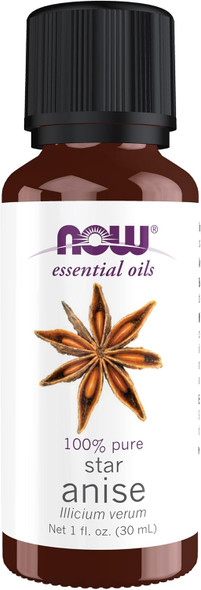 NOW Essential Oils, Anise Oil, Balancing Aromatherapy Scent, Steam Distilled, 100% Pure, Vegan, Child Resistant Cap