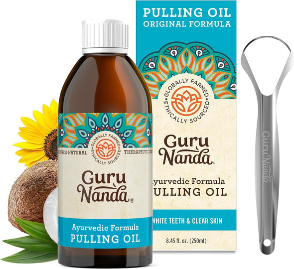 GuruNanda Original Coconut Oil Pulling Mouthwash with Sesame Oil, 8.45oz