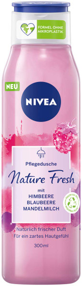 NIVEA Fresh Blends Raspberry Raspberry Scented Environmentally Friendly Shower Gel Fruity Shower Gel for Women Vegan Shower Gel with Blueberry and Almond Milk