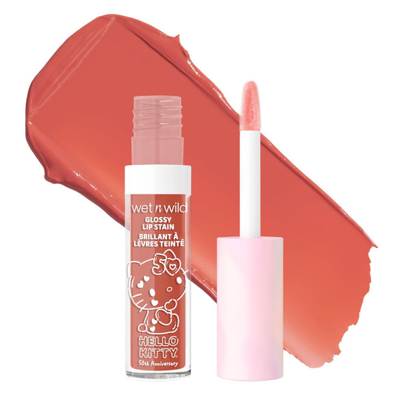 wet n wild Hello Kitty Glossy Lip Stain, Warm Apple Pie Lightly Scented, Nourishing New Glossy Finish Formula, Cruelty-Free and  Vegan