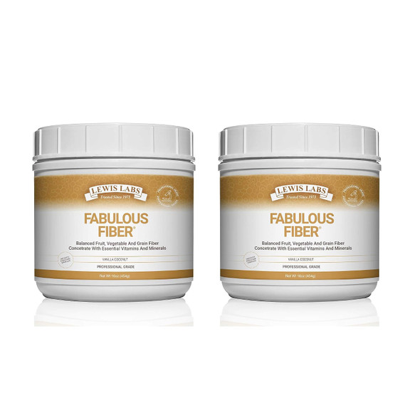 Lewis Labs Fabulous Fiber Powder Supplement | Delicious Quick Dissolve Daily Fiber Powder from Fruits, Vegetables & Grains, Contains Vitamins & Minerals, Proudly Made in The USA,