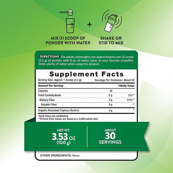 Nature's Truth Prebiotic Fiber Powder Supplement | 3.53 Oz