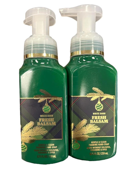 Bath and Body Works Foaming Hand Soap Set Of 2 8.75Oz Each Fresh Balsam