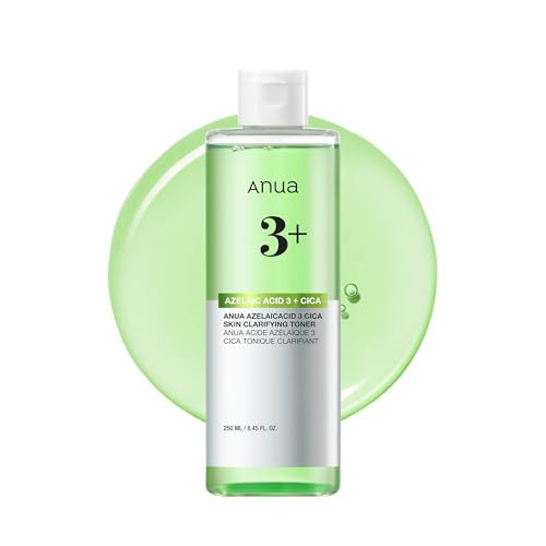Anua Azelaic Acid 3 Cica Skin Claryfing Toner Soothing and Clear Care With Salicylic Acid and Azelaic Acid Sebum and Spot Care Suitable For Sensitive Skin Korean Skin Care 250Ml / 8.45 Fl.Oz.