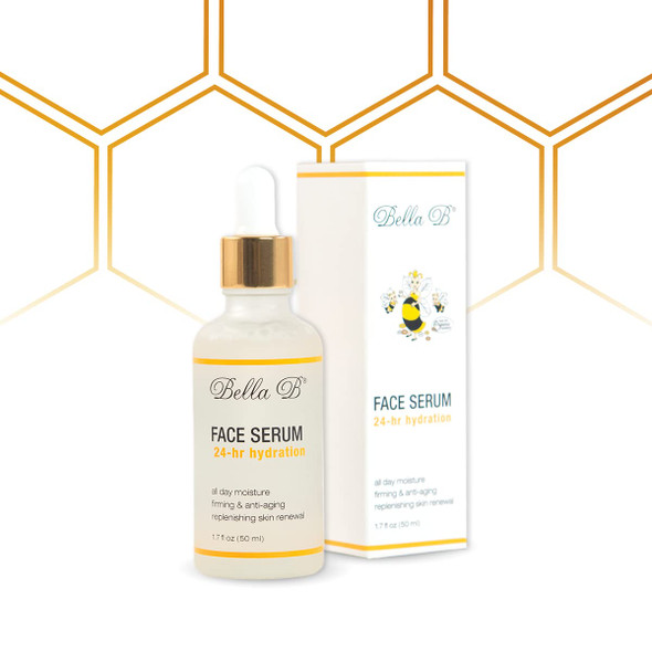 Bella B Organic Face Serum Pregnancy Safe AntiAging Face Serum With Witch Hazel Lavender and Green Tea Hydrating Formula For Healthy Glowing Skin Hypoallergenic Paraben and Chemical 1.7 Oz