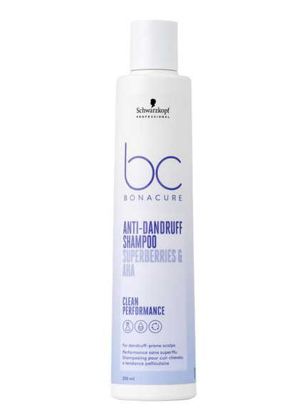 Schwarzkopf Bc Bonacure AntiDandruff Shampoo Superberries and Aha Clean Performance 250 Ml 8.4 Fl Oz