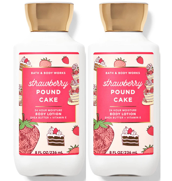 Bath and Body Works Bath And Body Works Super Smooth Body Lotion Sets For Women 2 Pack Strawberry Pound Cake 8 Oz