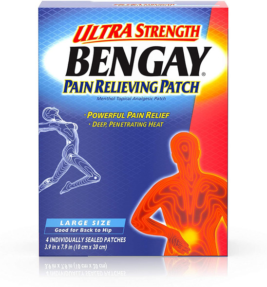 Bengay Ultra Strength Pain Relieving Patches Large Size 4 Each Pack Of 12