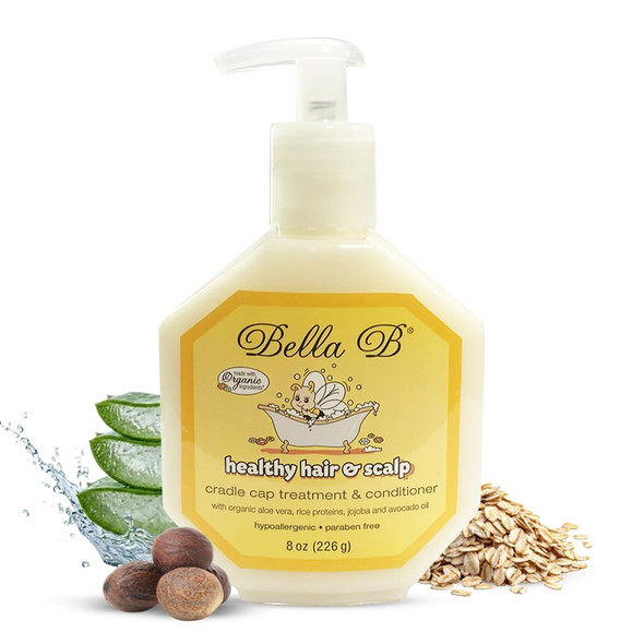 Bella B Healthy Hair and Scalp For Baby Cradle Cap Treatment Naturals Baby Cradle Cap Treatment Conditioner Made With Aloe Vera and Organic Extracts Oil Hypoallergenic Paraben and Sulfate 8 Oz