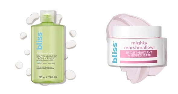 Bliss Disappearing Act Toner + Mighty Marshmallow Mask Pore Minimizing and RadianceBoosting Duo