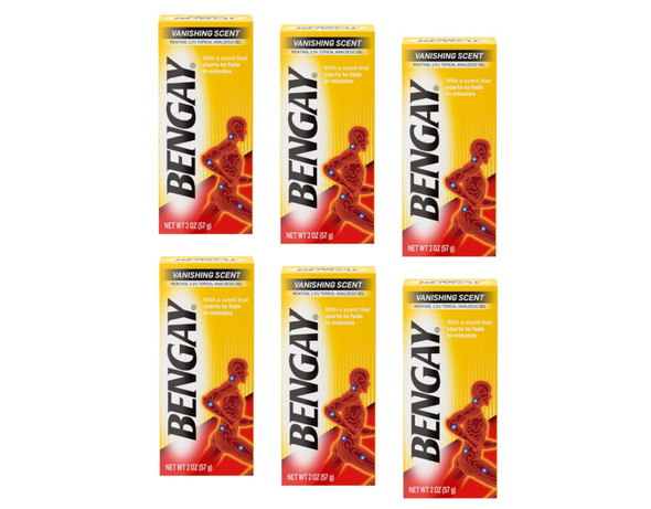 Bengay Menthol Relieving Gel Vanishing Scent Buy Packs And Save Pack Of 6 2 Oz