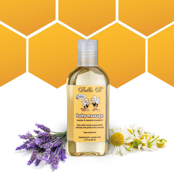 Bella B Baby Massage Oil Organic Lavender and Chamomile Oil 3.3 Oz