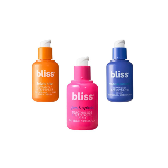 Bliss Radiant Serum Trio Vitamin C Brightening Face Serum Set Daily Use
