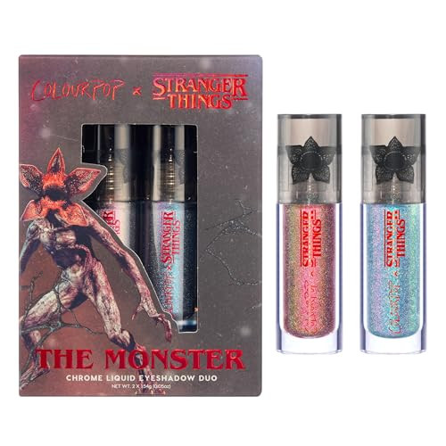 Colourpop X Stranger Things Chrome Liquid Eyeshadow Duo ColorShifting Chrome Eyeshadow With LongLasting and UltraPigmented Formula The Monster 2 Count