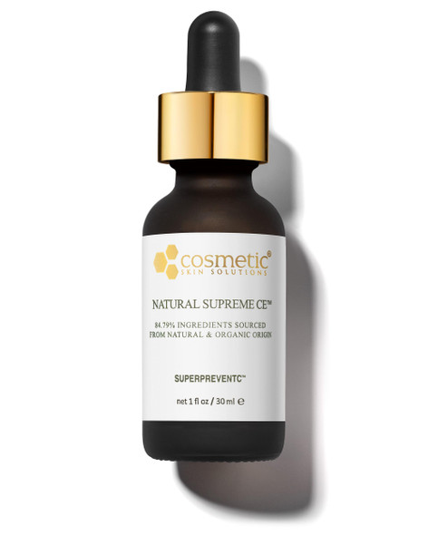 Cosmetic Skin Solutions Natural Supreme Ce " 15% Vitamin C Face Serum With Vitamin E Aloe Vera and Organic Extracts " Hydrating And Firming Antioxidant Serum For Smooth Radiant Looking Skin " 1 Fl Oz