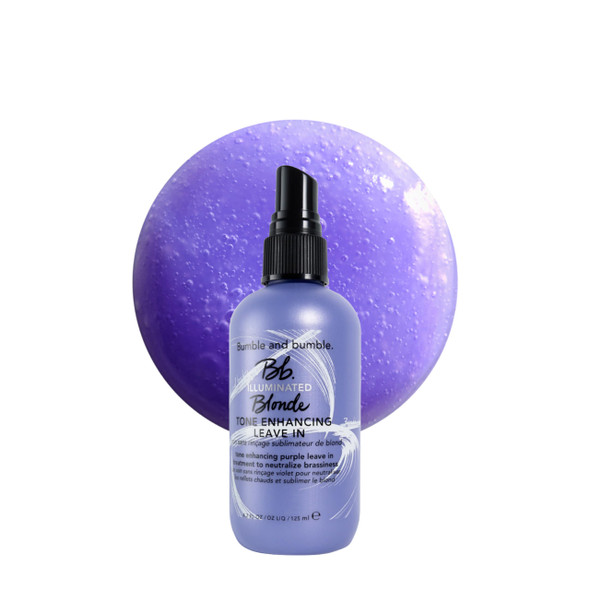 Bumble And Bumble. Illuminated Blonde Tone Enhancing Purple LeaveIn Treatment Spray Neutralize Brassiness Heat Protection Hydrating Anti Frizz Color Safe Curl Wavy Straight 4.2 Fl Oz