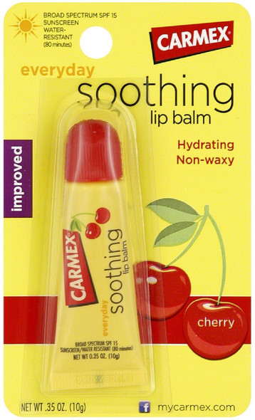 Carmex Soothing Everyday Lip Balm Cherry 0.35 Oz Pack Of 6