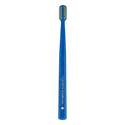 Curaprox Cs 5460 Orthodontic Toothbrush " Adult Braces Care Gentle Plaque Removal GreenBlue Single Pack