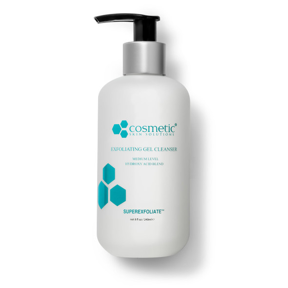 Cosmetic Skin Solutions Exfoliating Gel Facial Cleanser Aha Botanical Face Wash With Chamomile Cucumber And Aloe For Deep Pore Cleansing Oil Control And Makeup Removal Daily Cleanser For All Skin Types 8 Fl Oz