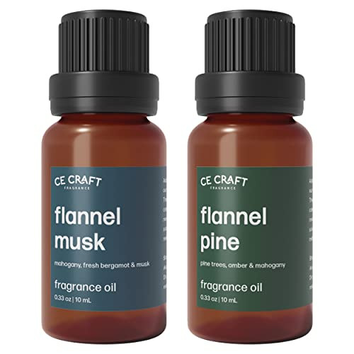 Ce Craft Premium Fragrance Oil Pair For Diffusers Flannel Musk + Flannel Pine " Diffuser Oils Fragrances Scented For Home Candle Soap Making Supplies Aromatherapy Blends For House 10 Ml