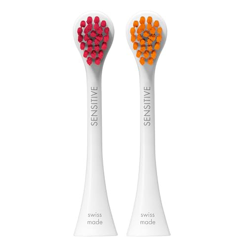 Curaprox Hydrosonic Brush Heads Rainbow Sensitive Duo " For Gentle Gum Care and Comfort Brushing Magenta/Orange 2Pack Compatible With All Sonic Models Swiss Made
