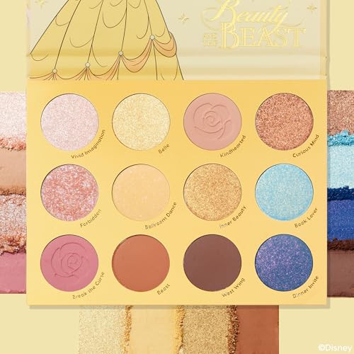 Colourpop X Beauty And The Beast Eyeshadow Palette Neutral Makeup Palette With Metallic Matte Glitter and Matte Sparkle Finishes Buildable Blendable and HighPigment Formula 0.5 Oz