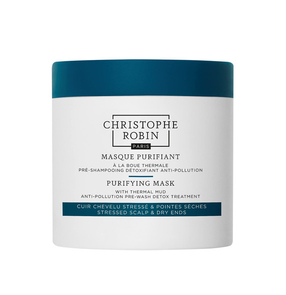 Christophe Robin Purifying PreShampoo Mud Mask With Thermal Mud PreWash Oily Scalp Treatment 8.4 Fl. Oz