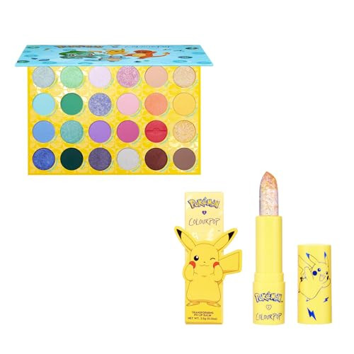 Colourpop X Poka Mon Bundle Pallet Town Eyeshadow Palette and Ph Lip Balm Color Changing Lip Balm 2 Count