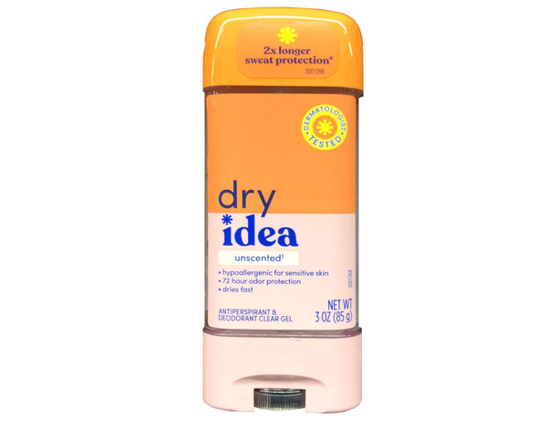 Dry Idea Clear Unscented Antiperspirant Deodorant Gel 3 Ounce Pack Of 11