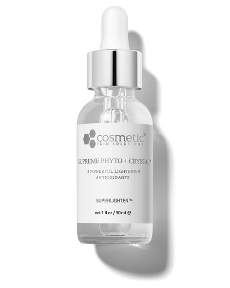Cosmetic Skin Solutions Supreme Phyto + Crystal " Hydrating Serum And Dark Spot Corrector For Face With Uva Ursi Alpha Arbutin Licorice and Glucosamine " Moisturizing Gel For Even Skin Tone And Radiant Complexion " 1 Fl Oz
