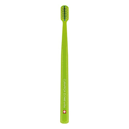Curaprox Cs 5460 Orthodontic Toothbrush " Adults With Braces Gentle Daily Care With Bracket Groove Green Single Pack