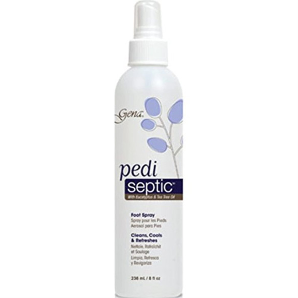 Gena PediSeptic Foot Spray With Eucalyptus And Tea Tree Oil Cooling Menthol Scent Sanitizer For Odor Control Refreshing Pedicure Skin Cleanser 8 Fl Oz
