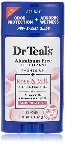 Dr. Teal'S Deodorant Rose and Milk 2.65 Ounce AluminumFree