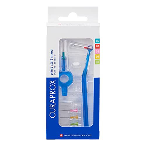 Curaprox Interdental Brush Set Cps Prime Start " Mixed Pack With 5 Brush Sizes and 2 Holders For Comprehensive Interdental Cleaning Swiss Made