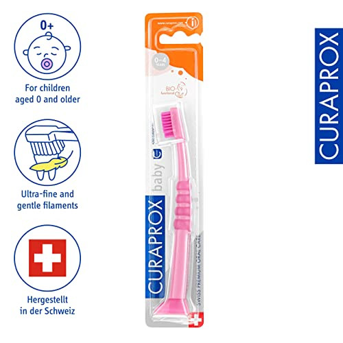 Curaprox Baby Toothbrush " For Babies And Toddlers UltraSoft Bristles For Gentle Joyful Brushing PinkPink Single Pack