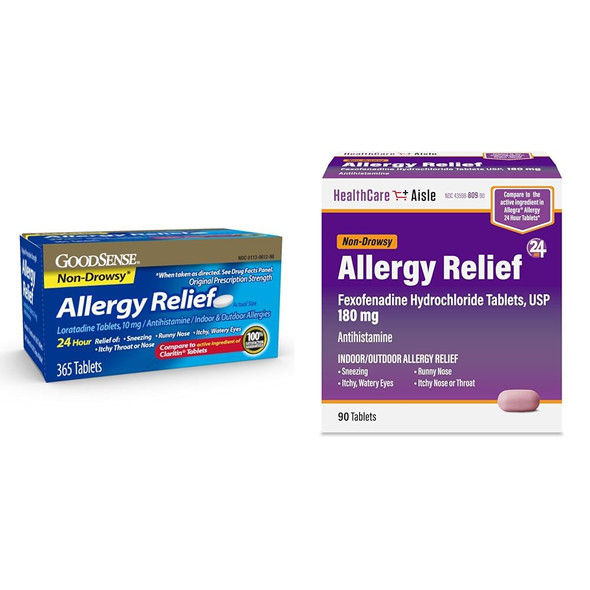 Goodsense Allergy Relief Loratadine 10Mg Healthcareaisle Fexofenadine Hydrochloride 180Mg 90Ct Allergy Relief 365Ct