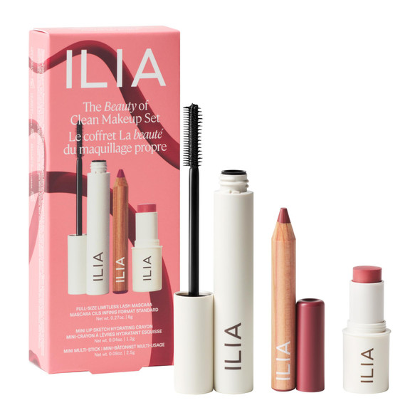 Ilia The Beauty Of Clean Makeup Set Limitless Lash Mascara Lip Sketch MultiStick NonToxic Vegan CrueltyFree Clean Makeup
