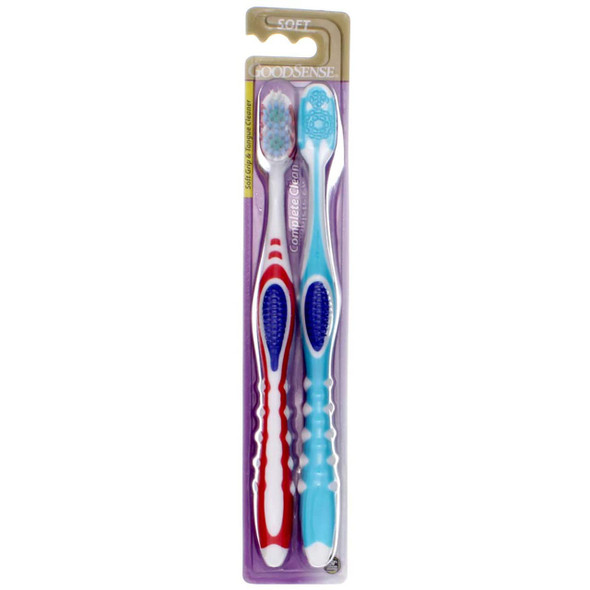 Goodsense Complete Clean Soft Toothbrush With Tongue Cleanser 2 Ct
