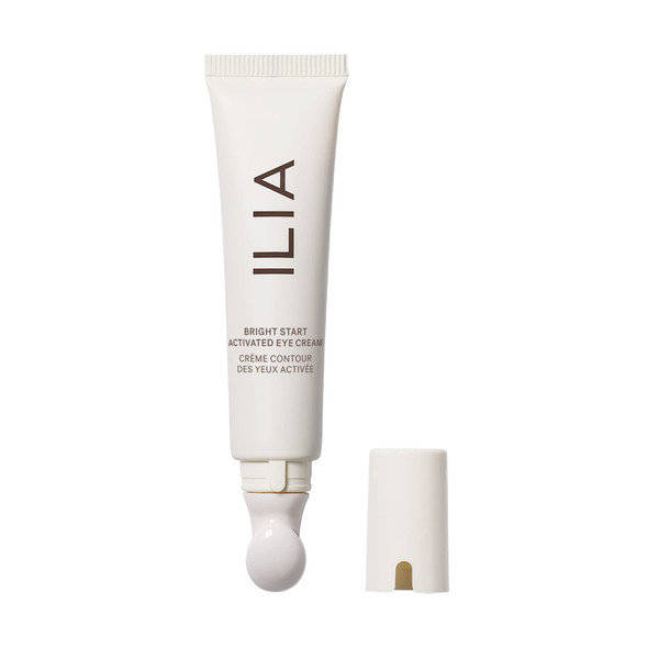 Ilia PlantBased Bright Start Activated Eye Cream With Massage Tool Tip Weightless Cooling Help Reduce Puffiness + Fine Lines SiliconeFree CrueltyFree Vegan Clean Beauty 0.5 Oz 15 Ml