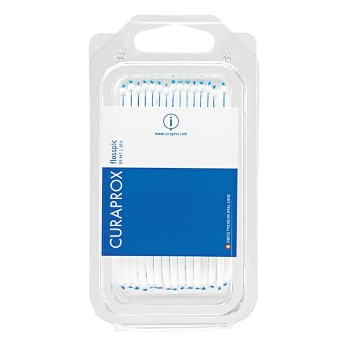 Curaprox Flosspic " Dental Floss And Toothpick In One For Interdental Cleaning Ergonomic Design 30Pack Swiss Made