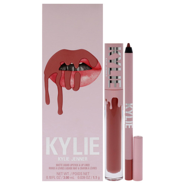 Kylie Cosmetics Matte Lip Kit 301 Liquid Angel For Women 2 Pc Matte Liquid Lipstick 0.03Oz Lip Liner 0.10Oz