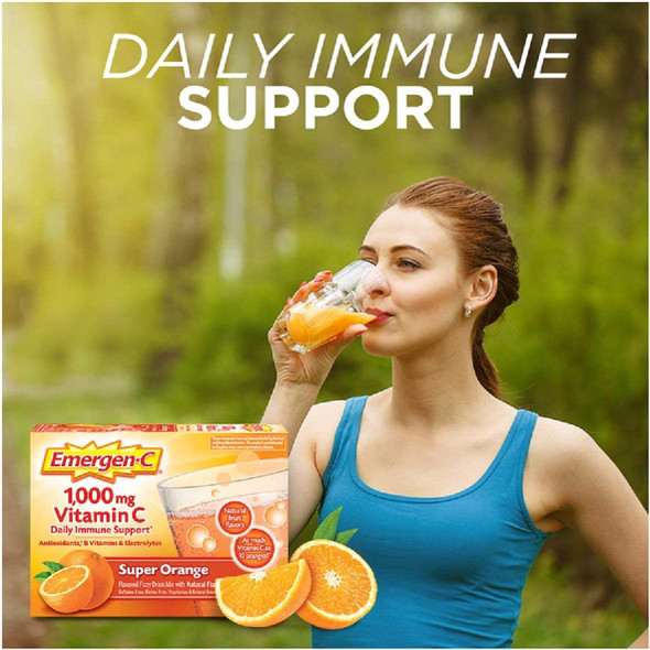 Emergen-C Dietary Supplement with 1000mg Vitamin C (Super Orange Flavor, 0.32 Ounce (Pack of 30)