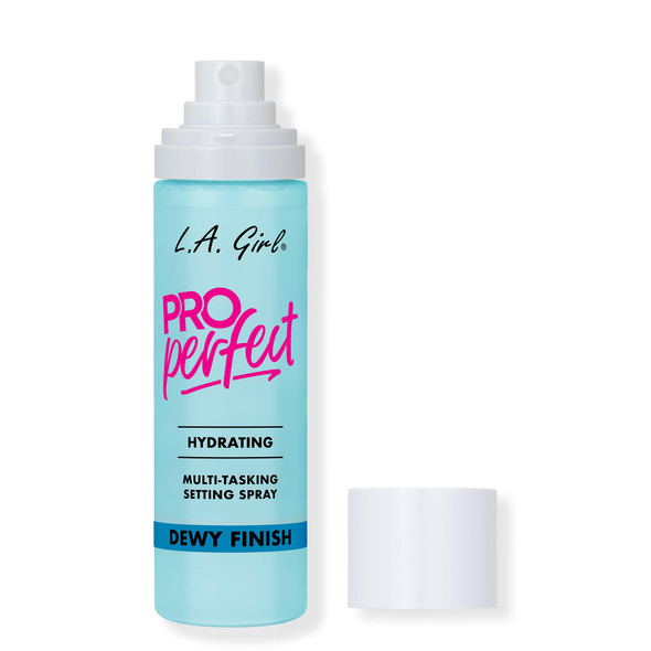 L.A. Girl Cosmetics Pro Perfect Setting Spray Dewy Finish AlcoholFree Birch Sap + Water Base Micro Mist Formula Hydrating PoreBlurring FragranceFree Gfs300