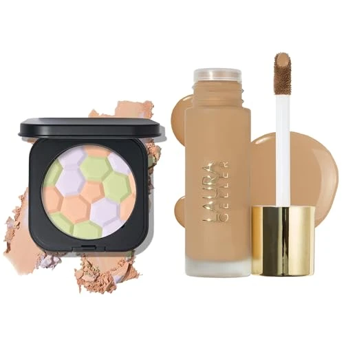 Laura Geller York Double Take Liquid Foundation Sand And Filter Finish Radiant Setting Powder