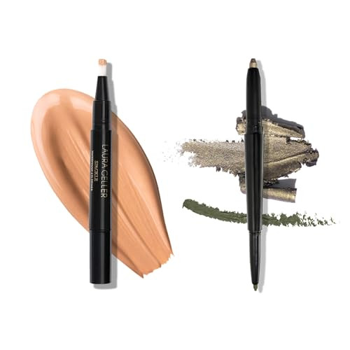 Laura Geller York Waterproof Eye Spackle Eyeshadow Primer + SwipeNLine DualEnded Eyeshadow And Eyeliner Stick Earthy TaupeGreen/Warm Green